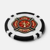 ファイアファイターマルチーズクロストランプのポーカーチップ ポーカーチップ (シングル)