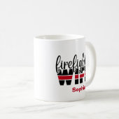 ファイアファイター妻シンレッドラインパーソナライズされた コーヒーマグカップ (正面右)