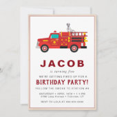 ファイアファイター子供の誕生日招待状 招待状 (正面)