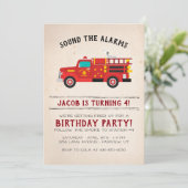 ファイアファイター子供の誕生日招待状 招待状 (スタンド正面)