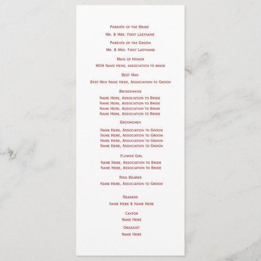 ファイアファイター結婚式 プログラム (裏面)