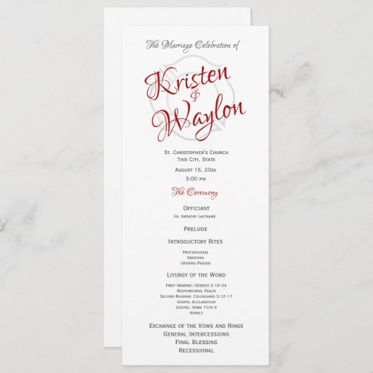 ファイアファイター結婚式 プログラム (正面/裏面)