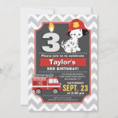 ファイアファイター誕生日招待状 招待状 (正面)