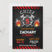 ファイアファイター誕生日招待状 招待状 (正面)