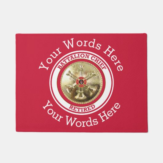 ファイアファイター退職したバタリオンチーフカスタムドアマット ドアマット (正面)
