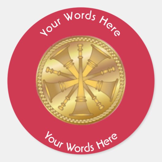 ファイアファイター5ブグルチーズ金ゴールドメダリオン ラウンドシール (正面)