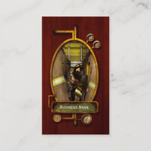 ファイアファイター – バンカーギア 名刺 (正面)