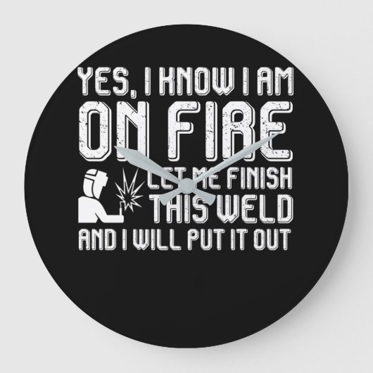 ファイアフィニッシュ溶接機を出す ラージ壁時計 (正面)