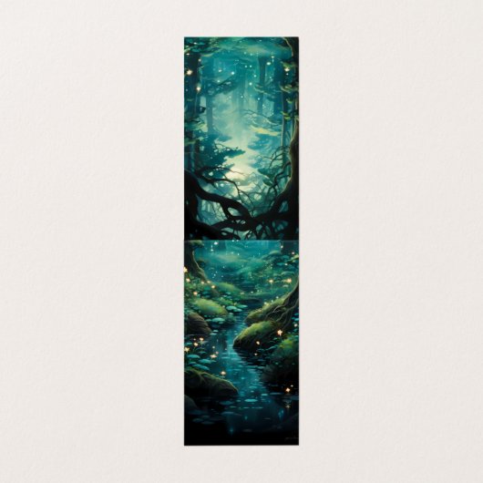 ファイアフライ川の森林折り畳みブックマーカー 名刺 (外部フラット)