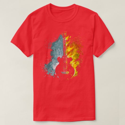 ファイアフレイムウォーター抽象芸術アートデザインミュージシャングイ Tシャツ (デザイン正面)