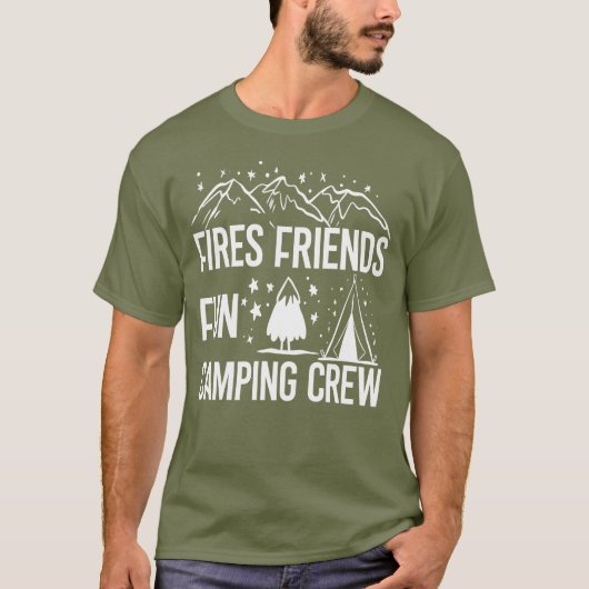ファイアフレンズおもしろいキャンピングクルーおもしろいバケーション Tシャツ (正面)