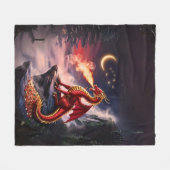 ファイアブリージングドラゴンの警備宝 フリースブランケット (正面(横))