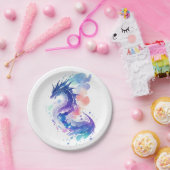 ファイアブリージングドラゴンの魅惑誕生日 ペーパープレート (パーティー)