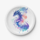ファイアブリージングドラゴンの魅惑誕生日 ペーパープレート (正面)