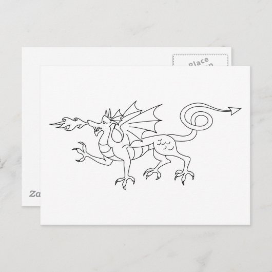 ファイアブリージングドラゴンイラストレーション ポストカード (正面/裏面)