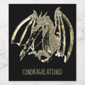 ファイアブリージングドラゴンカスタム文字ConDRAGrulations ワインラベル (シングルラベル)