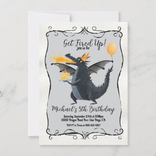 ファイアブリージングドラゴンバースデーパーティー 招待状 (正面)