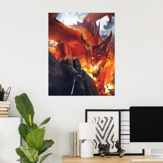 ファイアブリージングドラゴンファンタジーポスター ポスター (ホームオフィス)