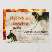 ファイアブリージングドラゴンヘビ誕生日パーティー 招待状 (正面/裏面)