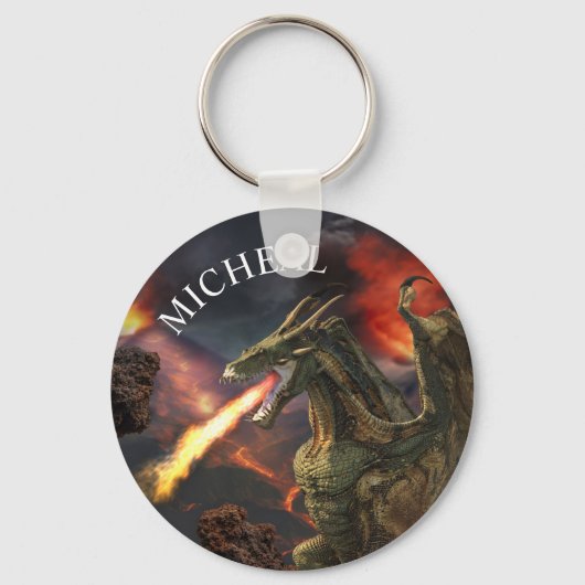 ファイアブリージングドラゴンマジカルファンタジー キーホルダー (正面)