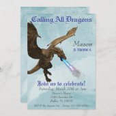 ファイアブリージングドラゴンワイバーンバースデーパーティー 招待状 (正面/裏面)