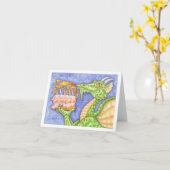 ファイアブリージングドラゴン照明誕生日キャンドル カード (黄色い花)