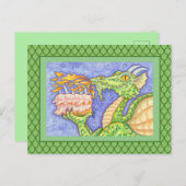 ファイアブリージングドラゴン照明誕生日キャンドル ポストカード (正面/裏面)