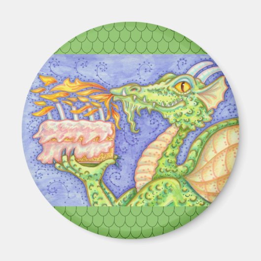 ファイアブリージングドラゴン照明誕生日キャンドル マグネット (正面)