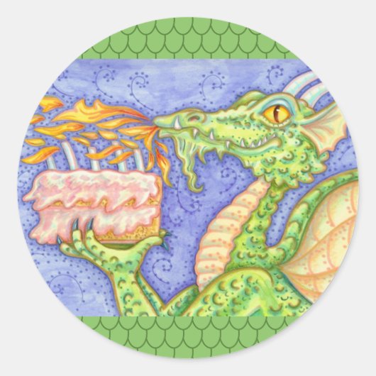 ファイアブリージングドラゴン照明誕生日キャンドル ラウンドシール (正面)