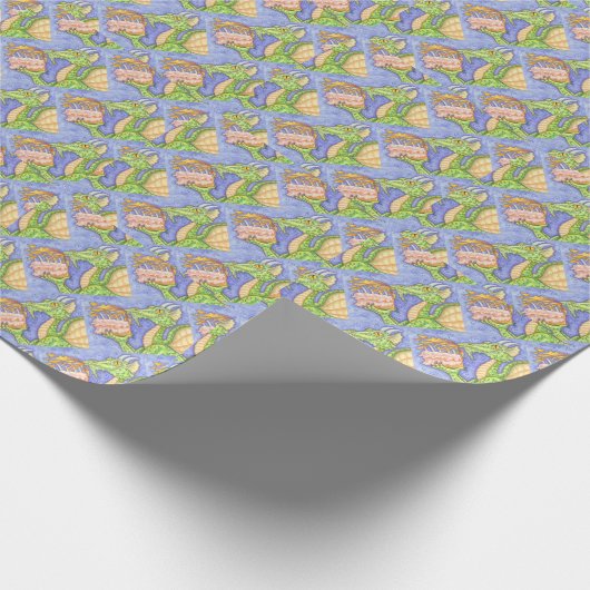 ファイアブリージングドラゴン照明誕生日キャンドル ラッピングペーパー (角)