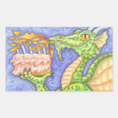 ファイアブリージングドラゴン照明誕生日キャンドル 長方形シール (正面)