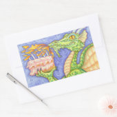 ファイアブリージングドラゴン照明誕生日キャンドル 長方形シール (封筒)