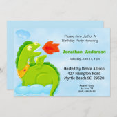 ファイアブリージングドラゴン誕生日招待状 招待状 (正面/裏面)