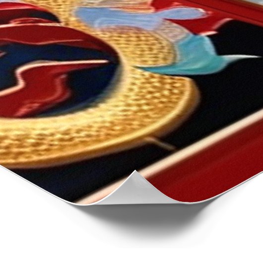 ファイアブリージングドラゴン金ゴールドと赤 ポスター (角)