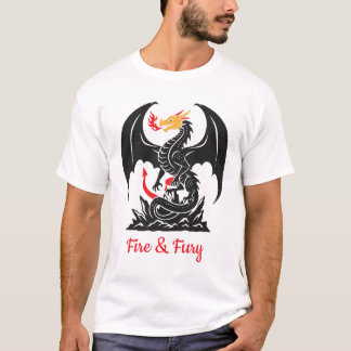 ファイアブレスドラゴンファンタジー グラフィックカスタム Tシャツ