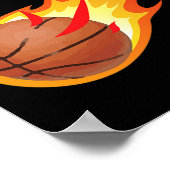 ファイアボールバスケットボールショットは火であり、ゲームを作る ポスター (角)