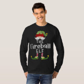 ファイアボール小妖精や小人おもしろいクリスマスパジャマパーティー Tシャツ (正面フル)
