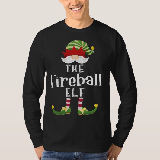 ファイアボール小妖精や小人おもしろいクリスマスパジャマパーティー Tシャツ (正面)