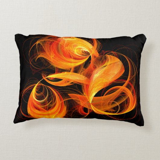 ファイアボール抽象芸術アートアクセントピロー アクセントクッション (裏面)