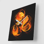 ファイアボール抽象芸術アートスクエア スクエア壁時計 (傾斜)