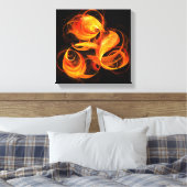 ファイアボール抽象芸術アートブラックとホワイト キャンバスプリント (インサイチュ (寝室))