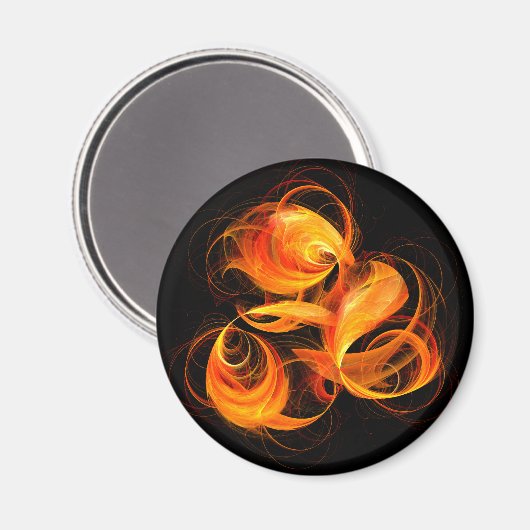 ファイアボール抽象芸術アートラウンドマグネット マグネット (正面/裏面)