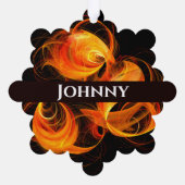 ファイアボール抽象芸術アート オーナメントカード (裏面)