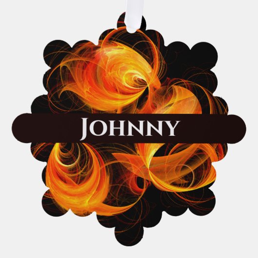 ファイアボール抽象芸術アート オーナメントカード (正面)