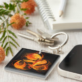 ファイアボール抽象芸術アート キーホルダー (正面右)