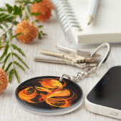 ファイアボール抽象芸術アート キーホルダー (正面右)