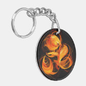 ファイアボール抽象芸術アート キーホルダー (正面左)