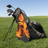 ファイアボール抽象芸術アート ゴルフタオル (グリーン)