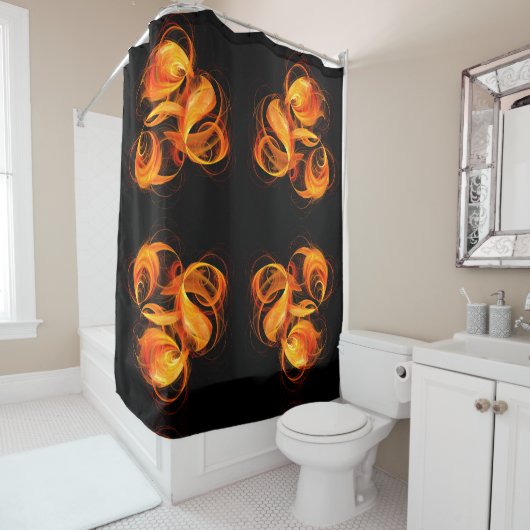 ファイアボール抽象芸術アート シャワーカーテン (インサイチュ)