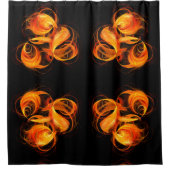 ファイアボール抽象芸術アート シャワーカーテン (正面)